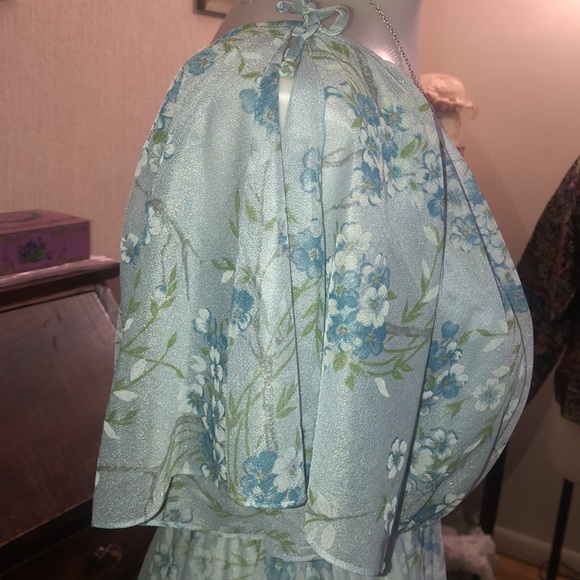 Beautiful vintage 70’s, blue floral, maxi dress - Picture 5 of 9